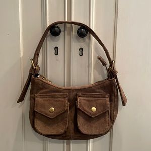 Brandy Melville Brown Corduroy Shoulder Bag